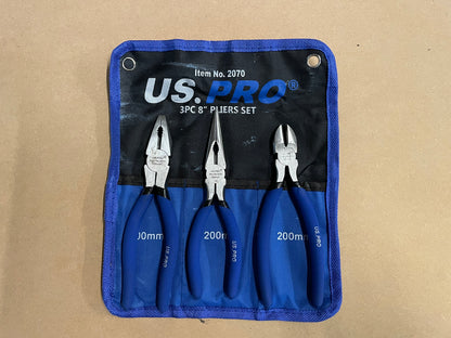 US Pro 3pc 8" Plier set